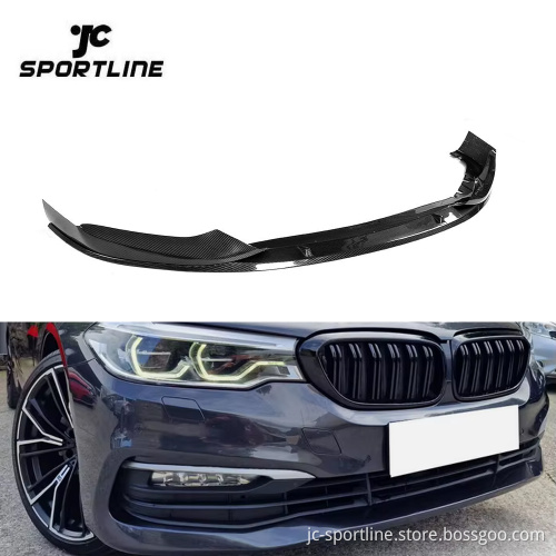 REAL CARBON Front Bumper Lip Splitter Spoiler for BMW 5 Series G30 530i 540i Base 2017-19